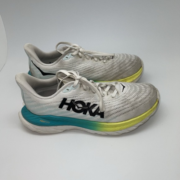 Hoka One One Shoes - Hoka One One Sneakers Womens 8 B Mach 5‎ 1127894 WBGL White Running Gym Shoes